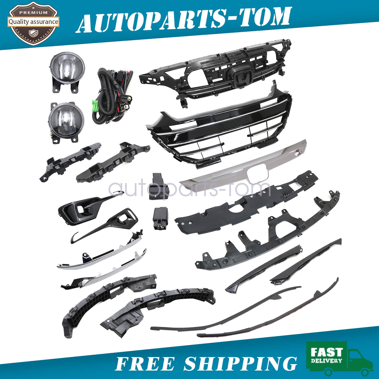 Bumper Grilles Fog Light Kit Support Bracket & Cover New For Accord 2021-2022