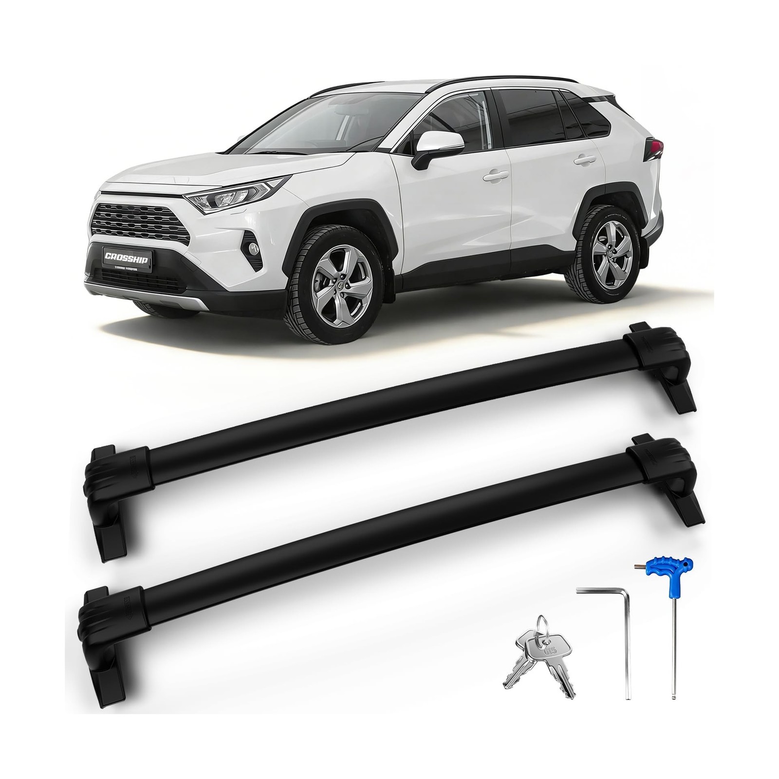 Lockable Roof Rack Cross Bars Compatible with 2019 2020 2021 2022 2023 2024 2...