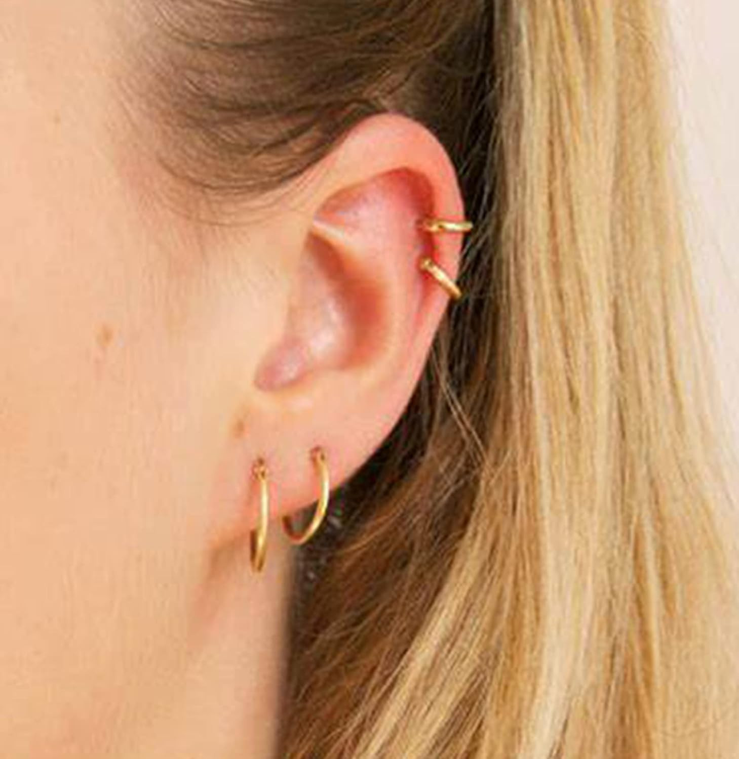 Ear Piercing Gun Kit - Gold Self Piercing Earrings Kit with Studs