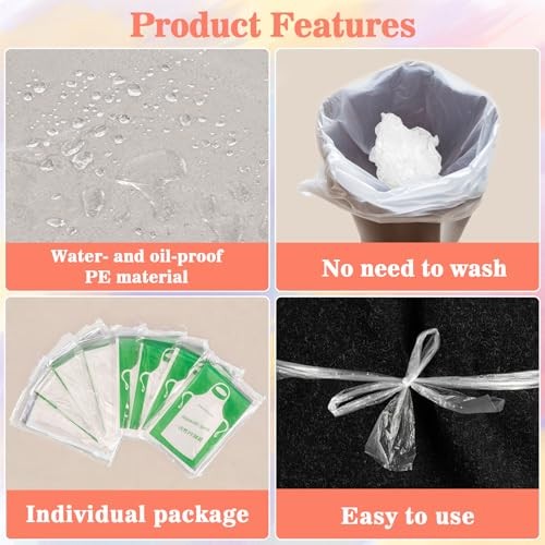 50 Plastic Disposable Aprons - 2.1ft/65cm Plastic Aprons Waterproof