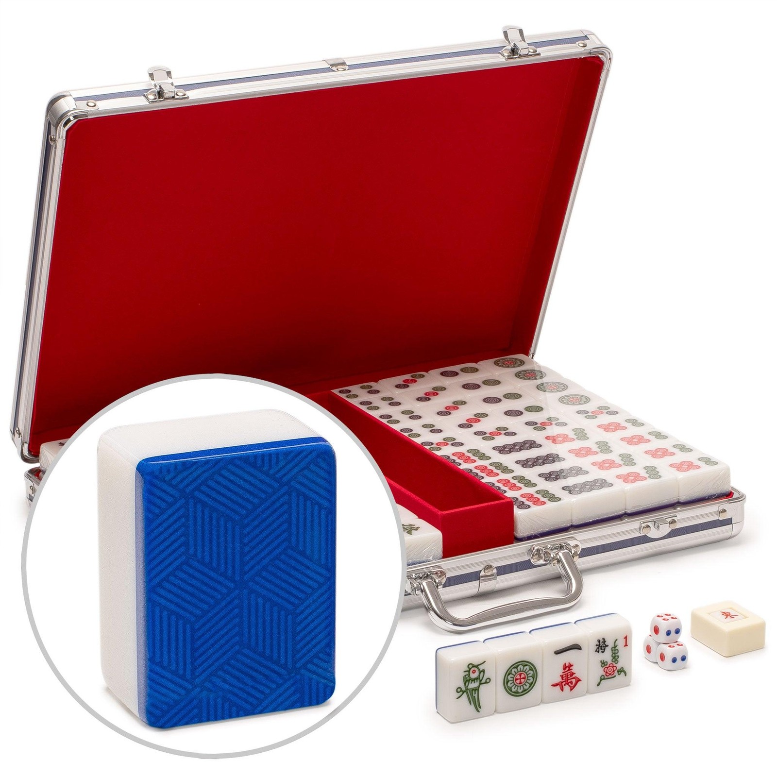 Chinese Mahjong Set, �Azure Fortune" with 146 Large Tiles