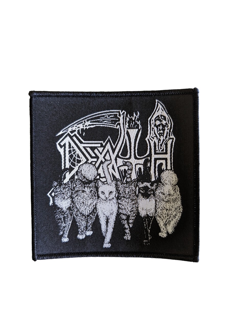 Death ✦ Chuck Schuldiner Kittens ✦ Punk Music Heavy Metal Rock Woven Patch BLACK