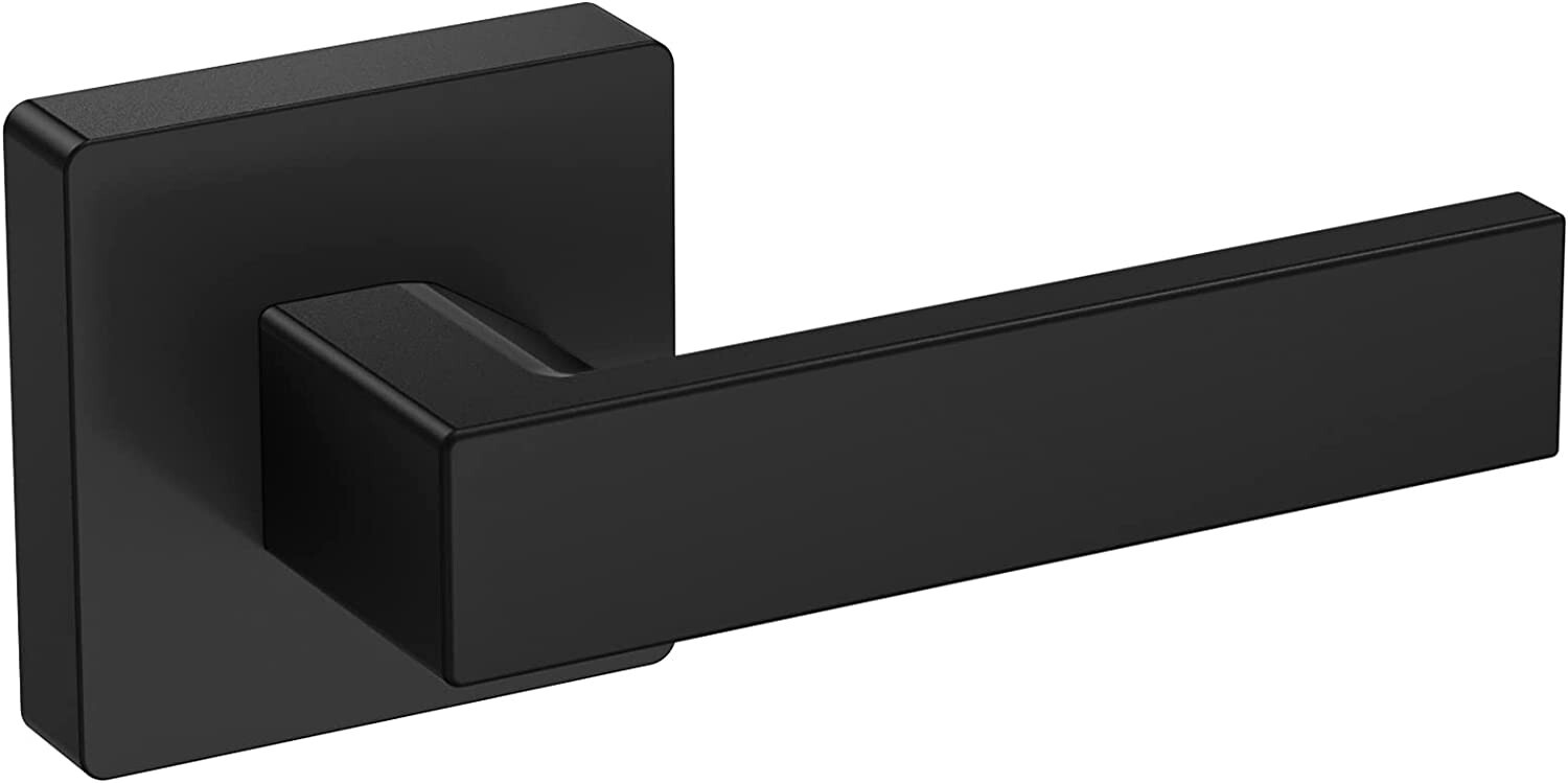 Matte Black Door Lever Heavy Duty Door Knob Reversible Square (Dummy)