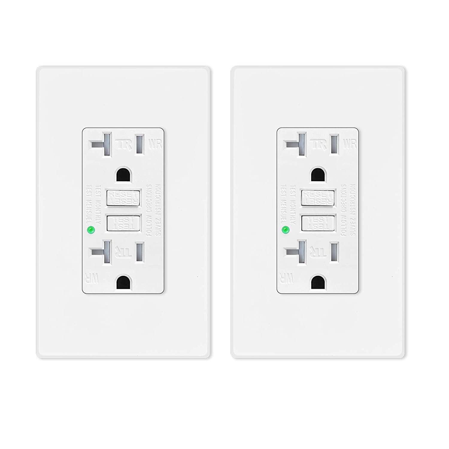 20Amp 125V GFCI Duplex Receptacle Outlet tamper resistant weather resistant 2pcs