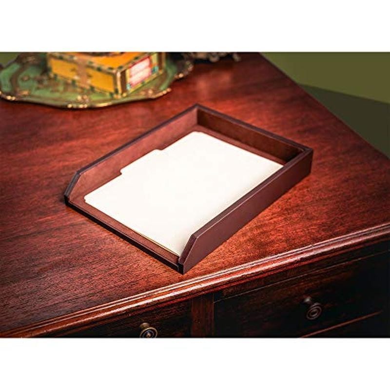 Letter Holde Leather Desktop Letter Tray Luxury Office Accessories Rectangular