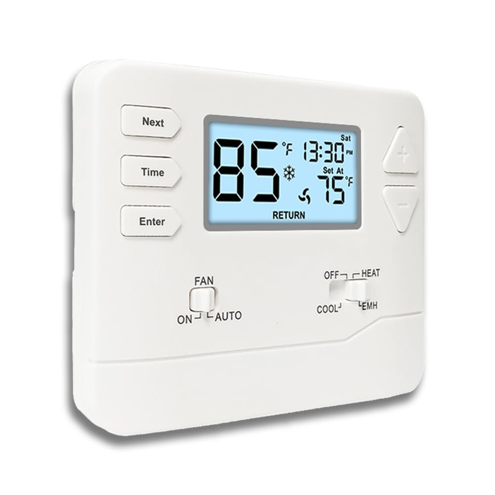Thermostat for Heat Pump,NonProgrammable Thermostat for Home, Conventional Si...