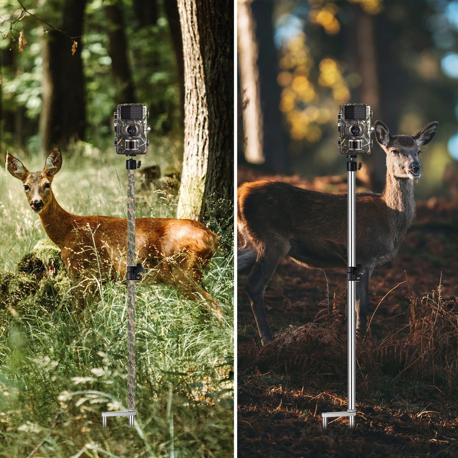 1 Pack Trail Camera Stand Mount Foldable Stainless Steel Game Camera Stand Br...