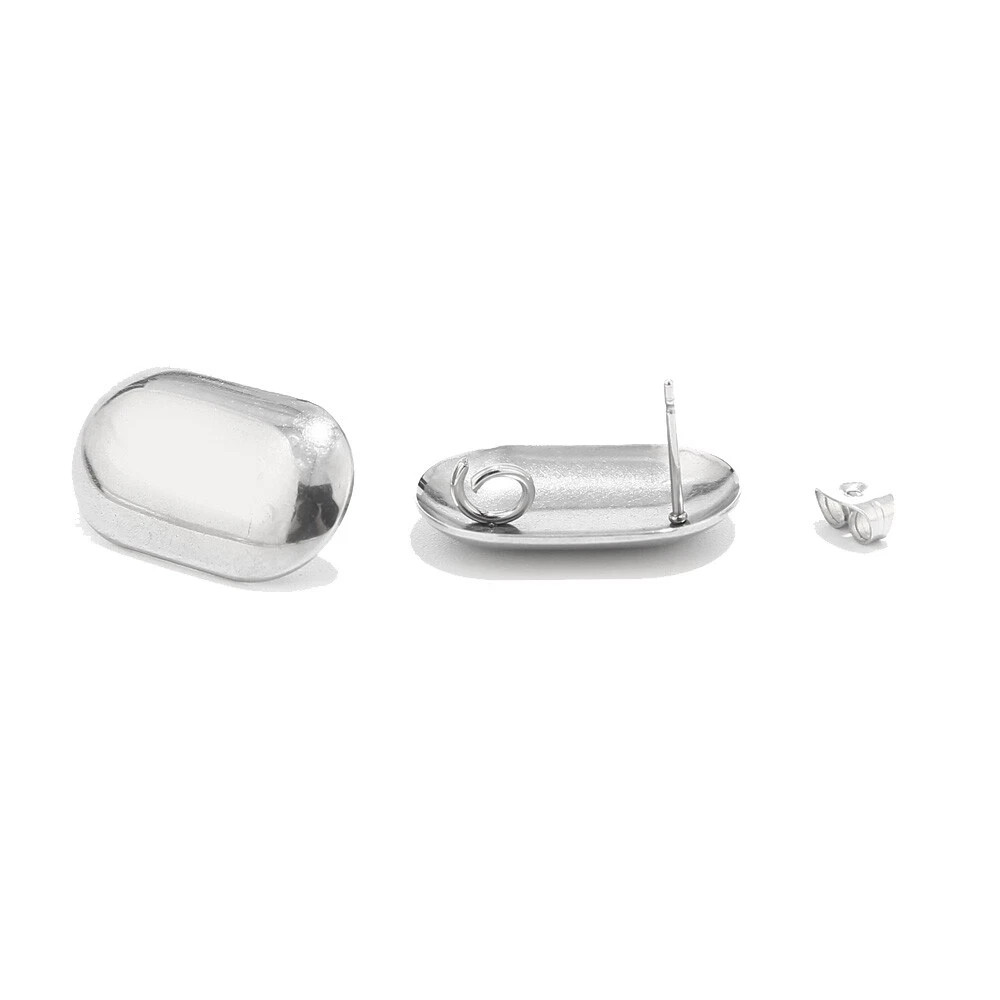 20pcs Stainless Steel Earrings Post Connectors with Ring for DIY Earrings
