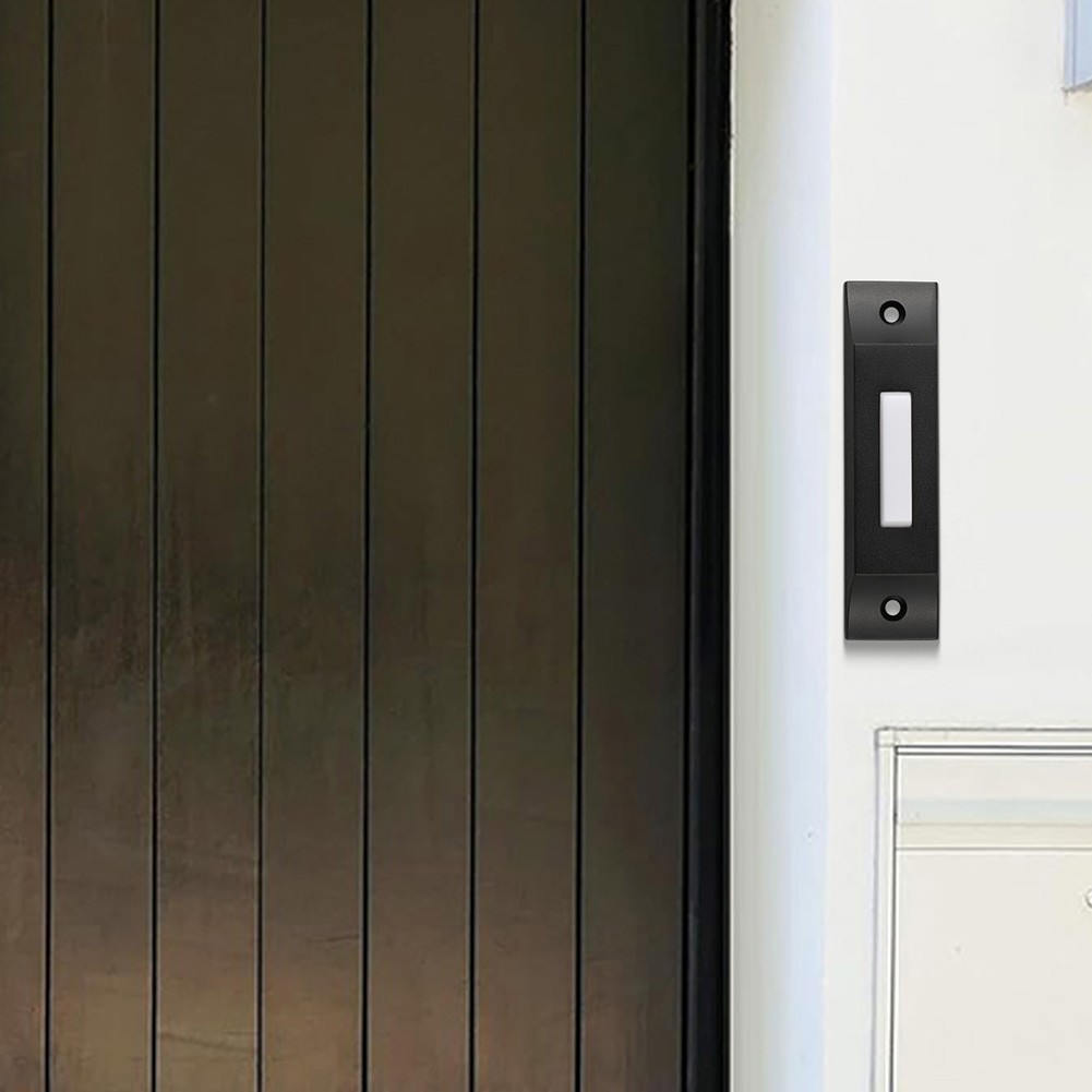 Weather Resistant Metal Doorbell Push Button Lighted Design Wall Mount