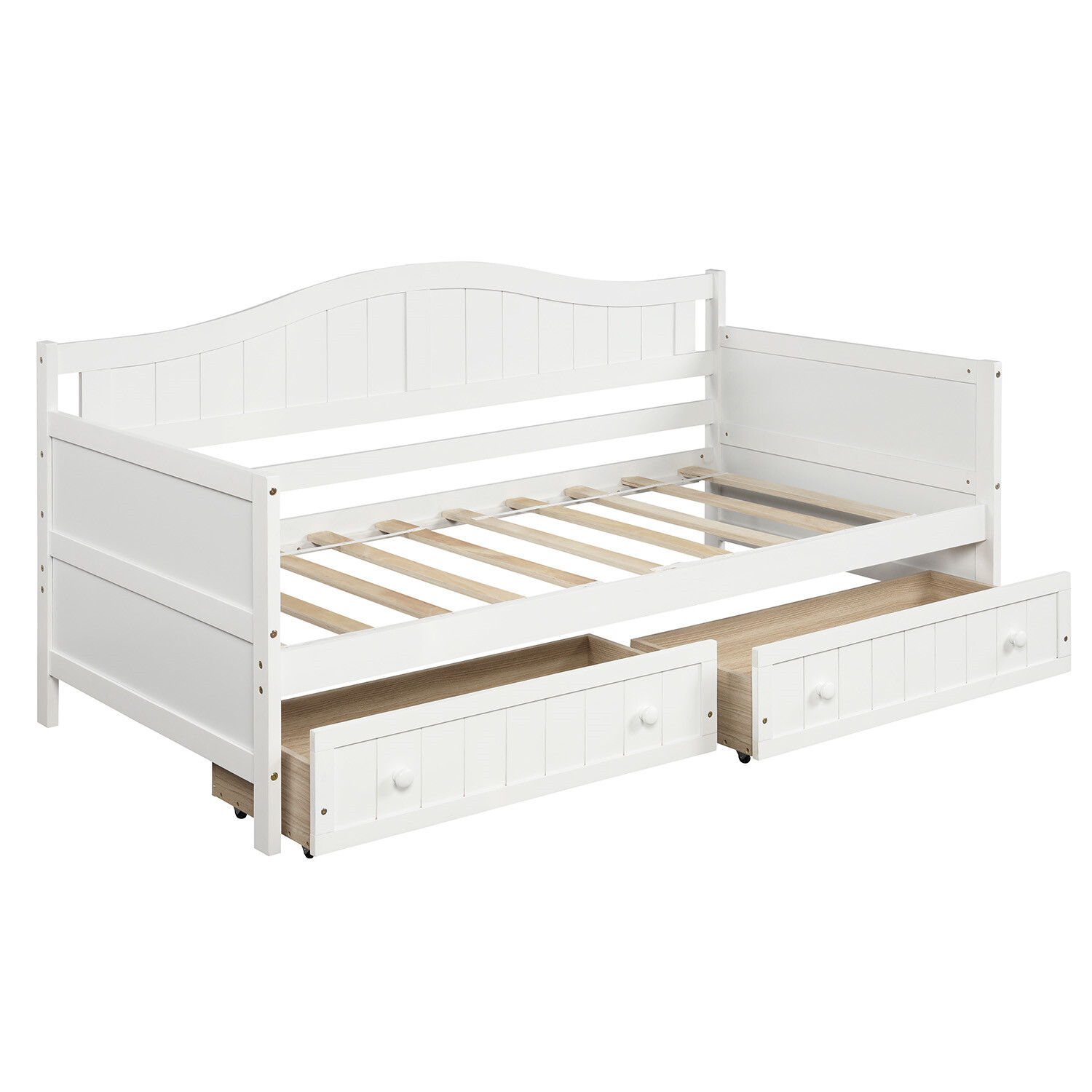 Twin Size Daybed Wood Bed Frame Sofa Bed with 2 Drawer White/Gray/Espresso