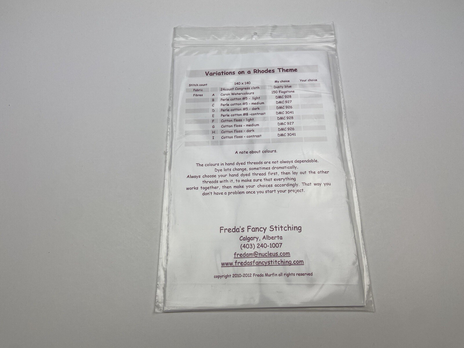 Freda’s Fancy Stitching Variations On A Rhodes Theme Needlepoint Pattern 7P