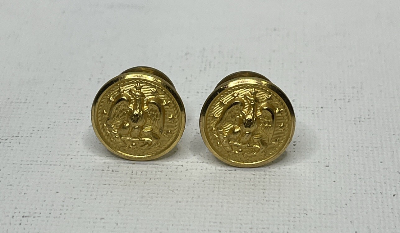 Vintage Pair USN NAVY Military Cap Hat Chin Strap Studs Screws Buttons & Nuts