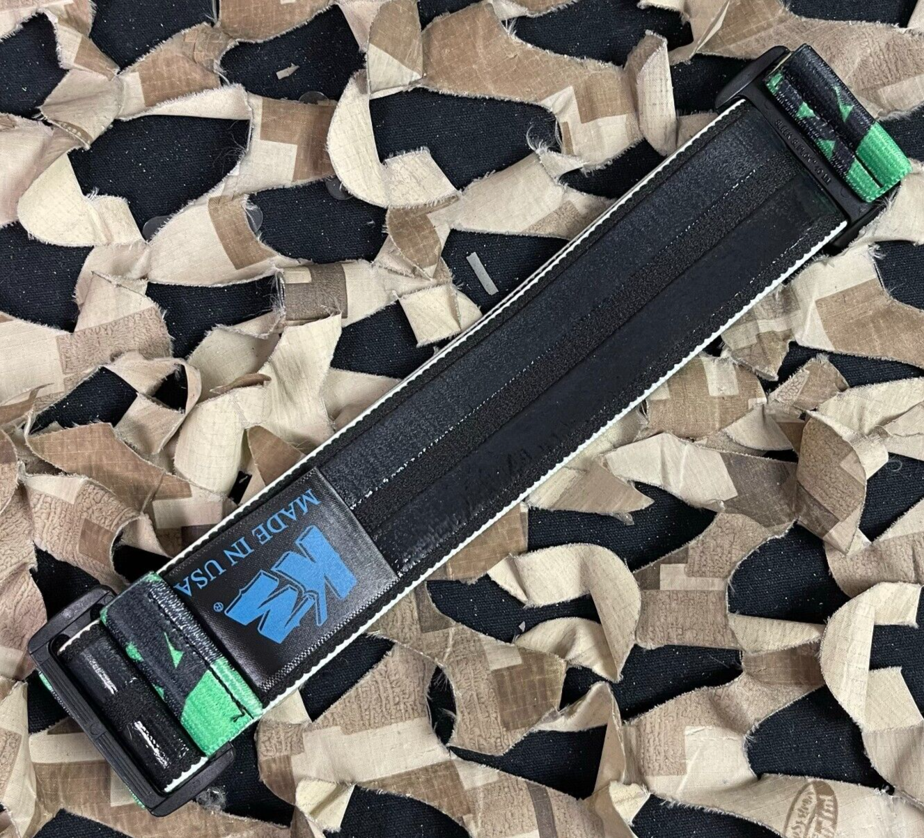 NEW KM Paintball Universal JT Goggle Strap - Green Stripper
