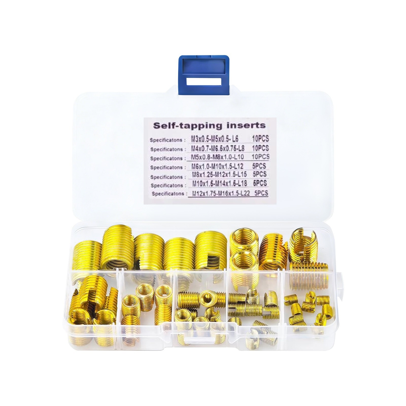 50Pcs Self Tapping Thread Inserts Set, Thread Reinforce Repair Tool Gold