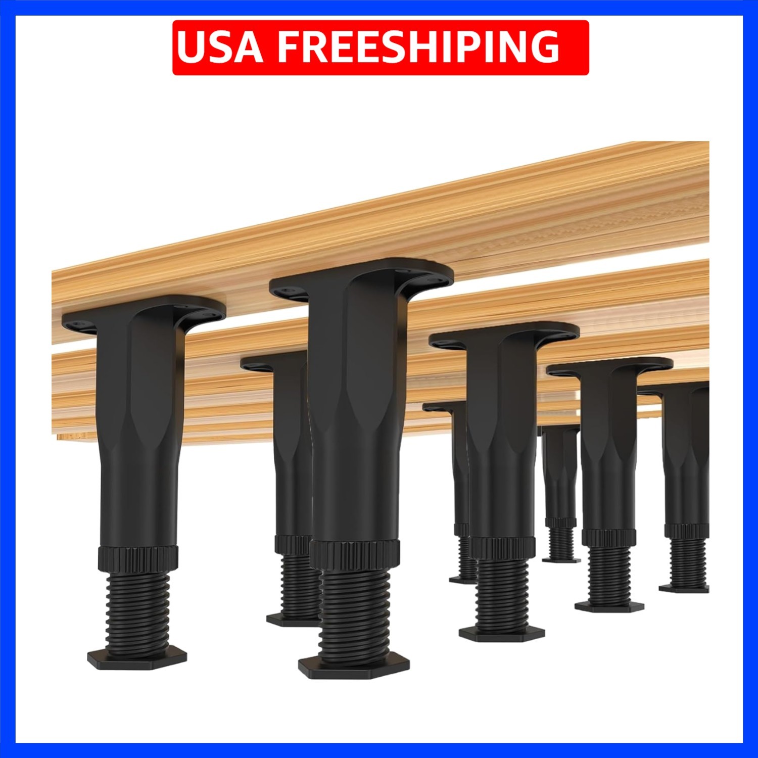 8 PCS Adjustable Bed Frame Support Legs, Heavy Duty Replacement Bed Legs Kit ...