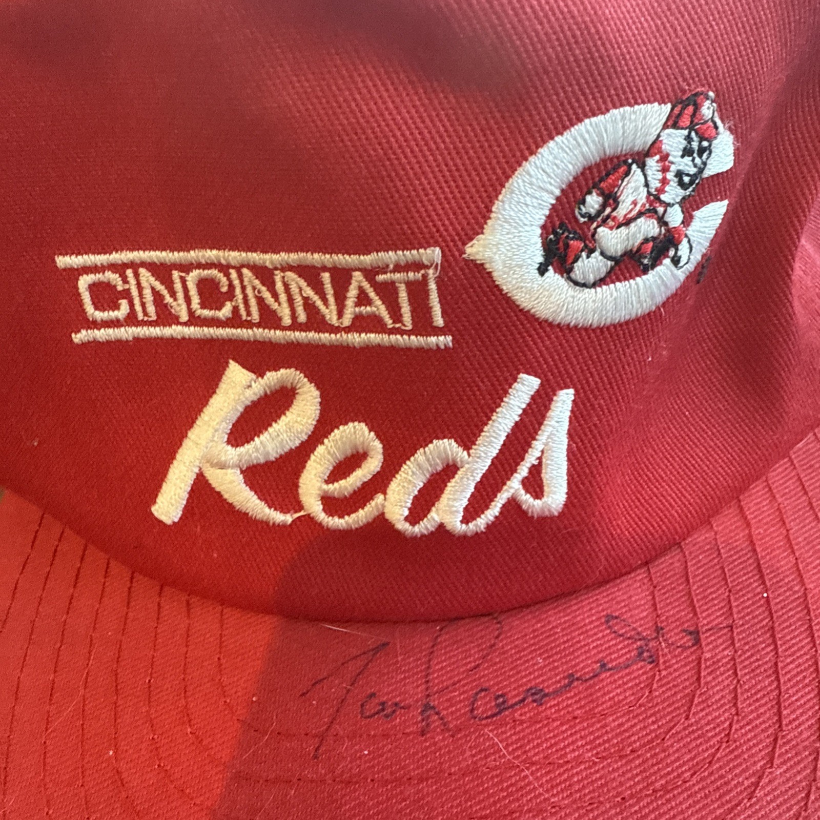 Tommy Lasorda Signed cap hat Cincinnati Reds