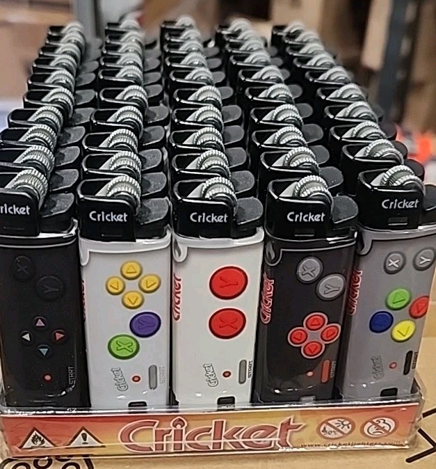 50CT CRICKET LIGHTERS "VIDEO GAME CONTROLLER" FULL SIZE DISP CASE WHOLESALE