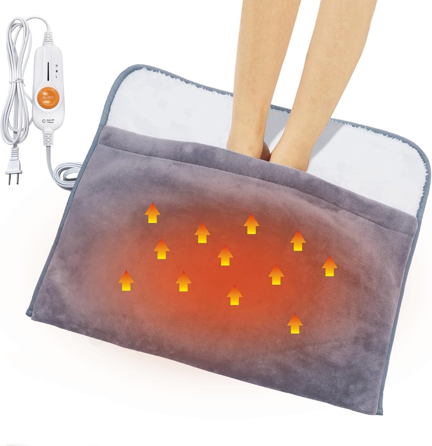 Heated Electric Foot Warmers for feet,22"×20" Foot Heating Pad, 2H Auto Shut Off