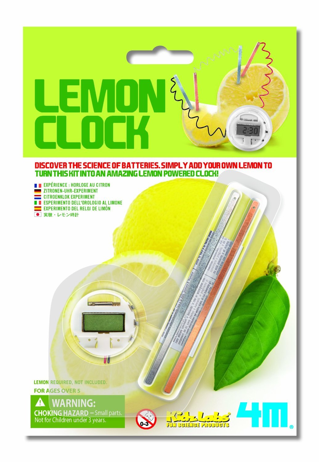 New 4M Lemon Powered Clock for kids educational