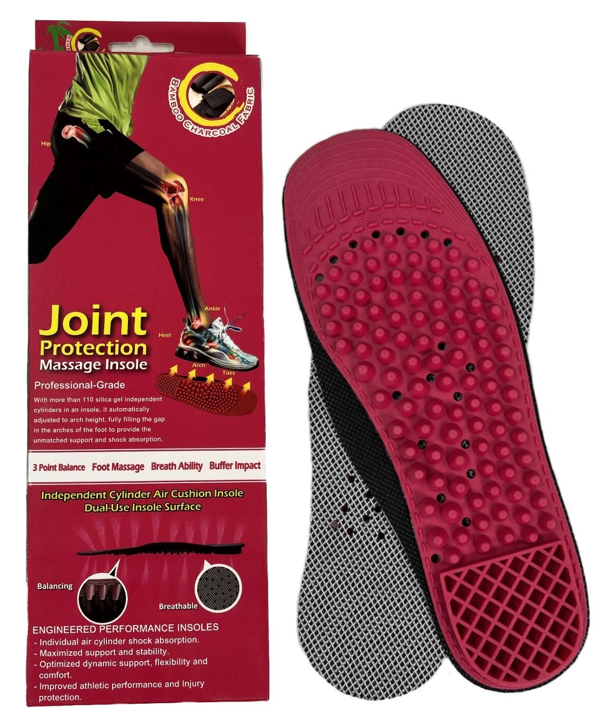 QQbed Multipack Independent Cylinder Air Cushion Insoles for Women Shoe Size 4-8