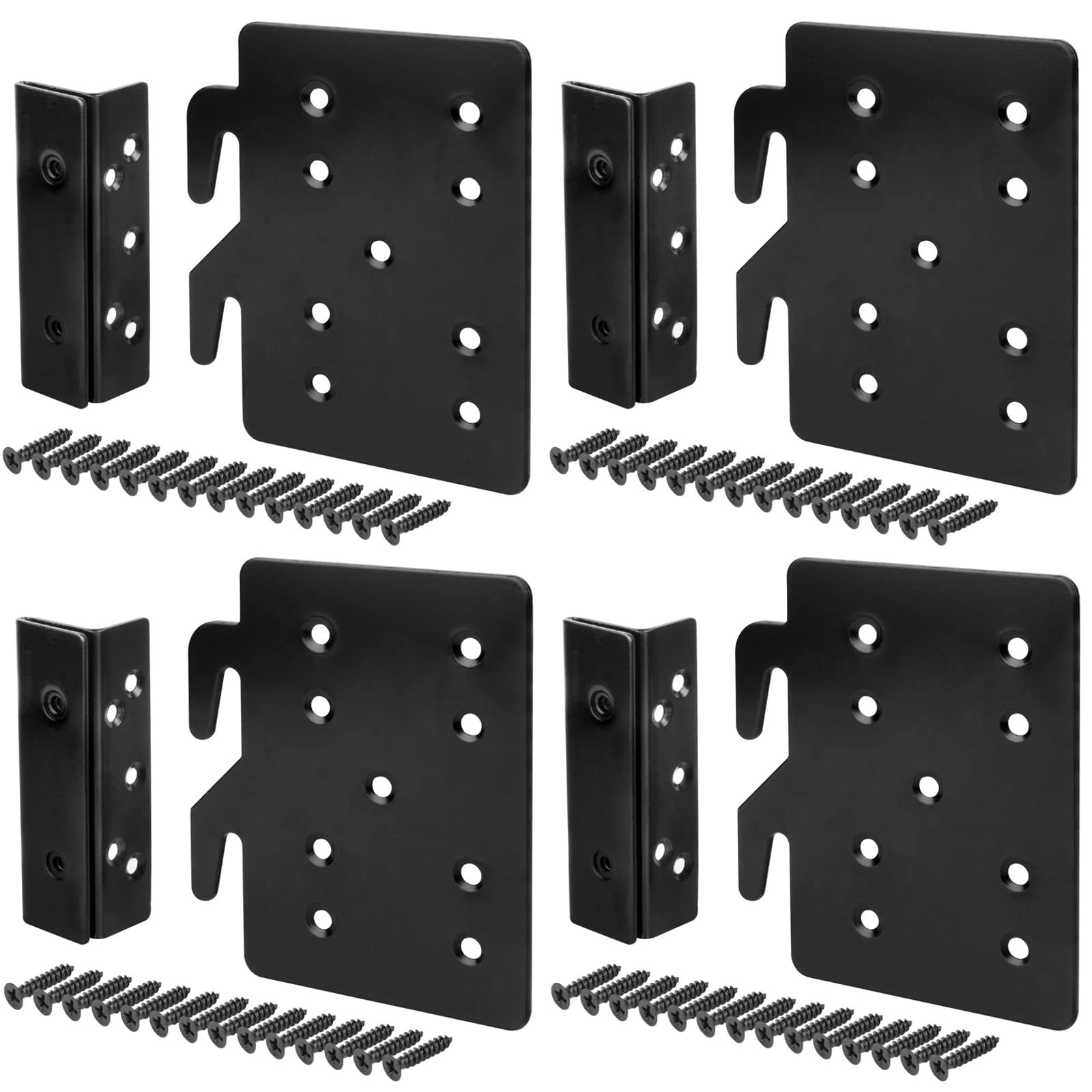 GBGS Bed Rail Hook Bracket Plates and Double Slot Set, 5" x x 4-1/4"