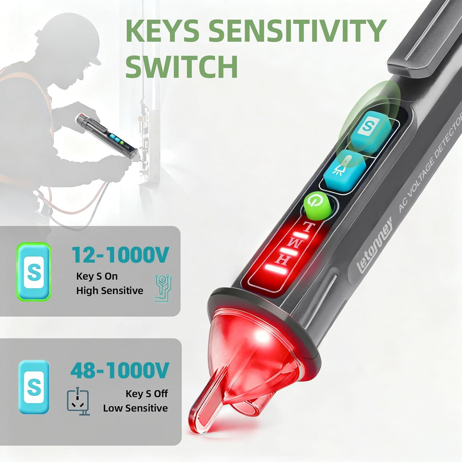 Non-Contact Voltage Tester Outlet Tester with LED Flashlight & Buzzer