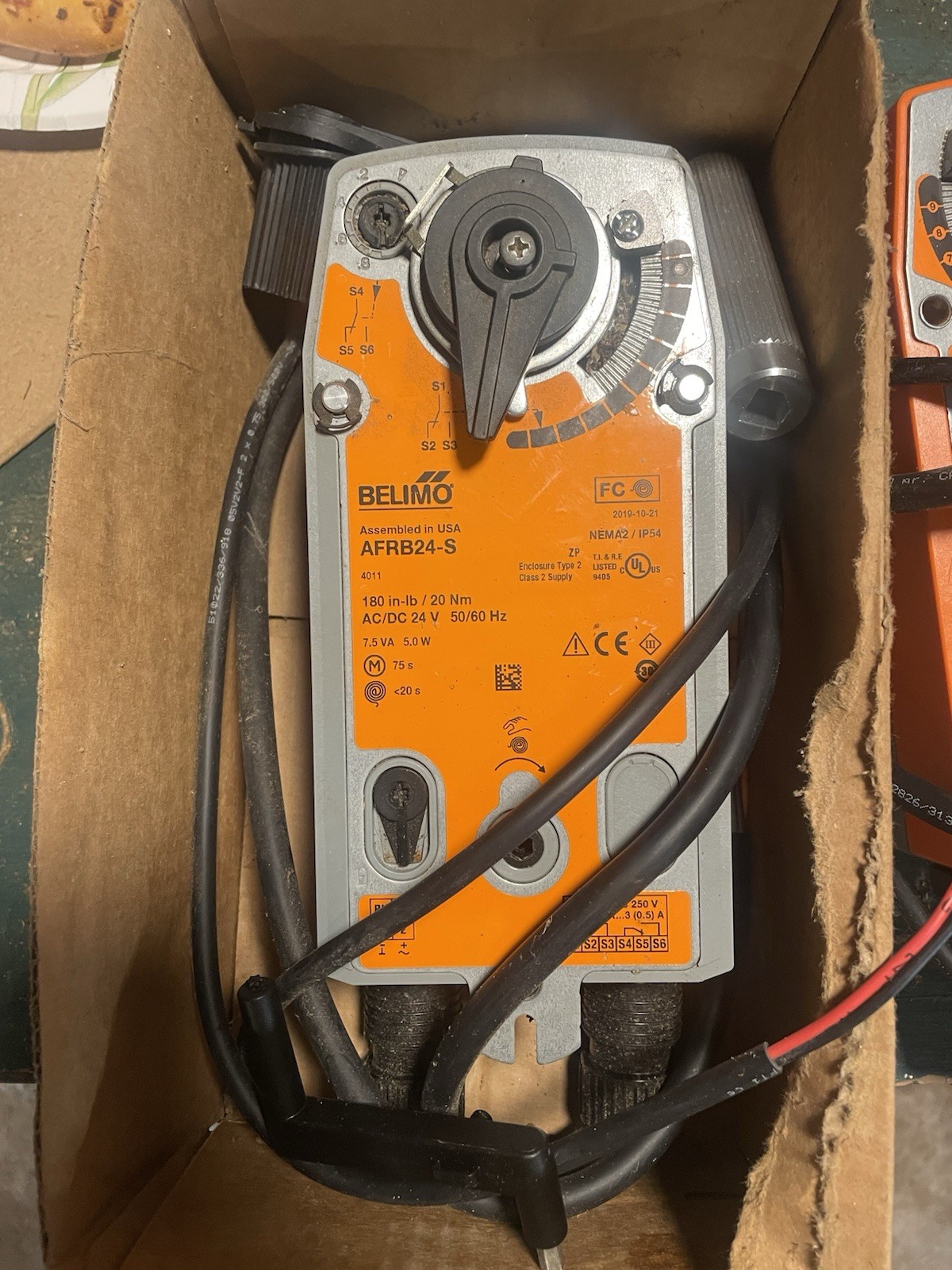 Belimo AFRB24-S Spring Return Damper Actuator 24V Corded Electric MPN AFRB24-S