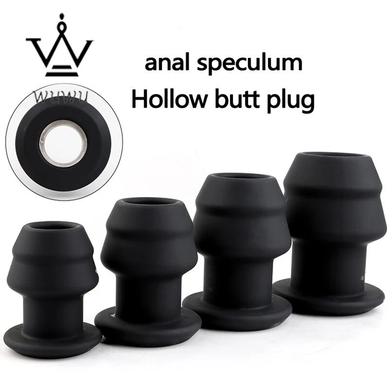 Male Hollow Plug Anal Cleaner Spreader Dilator Enemas Tunnel Speculum Expander