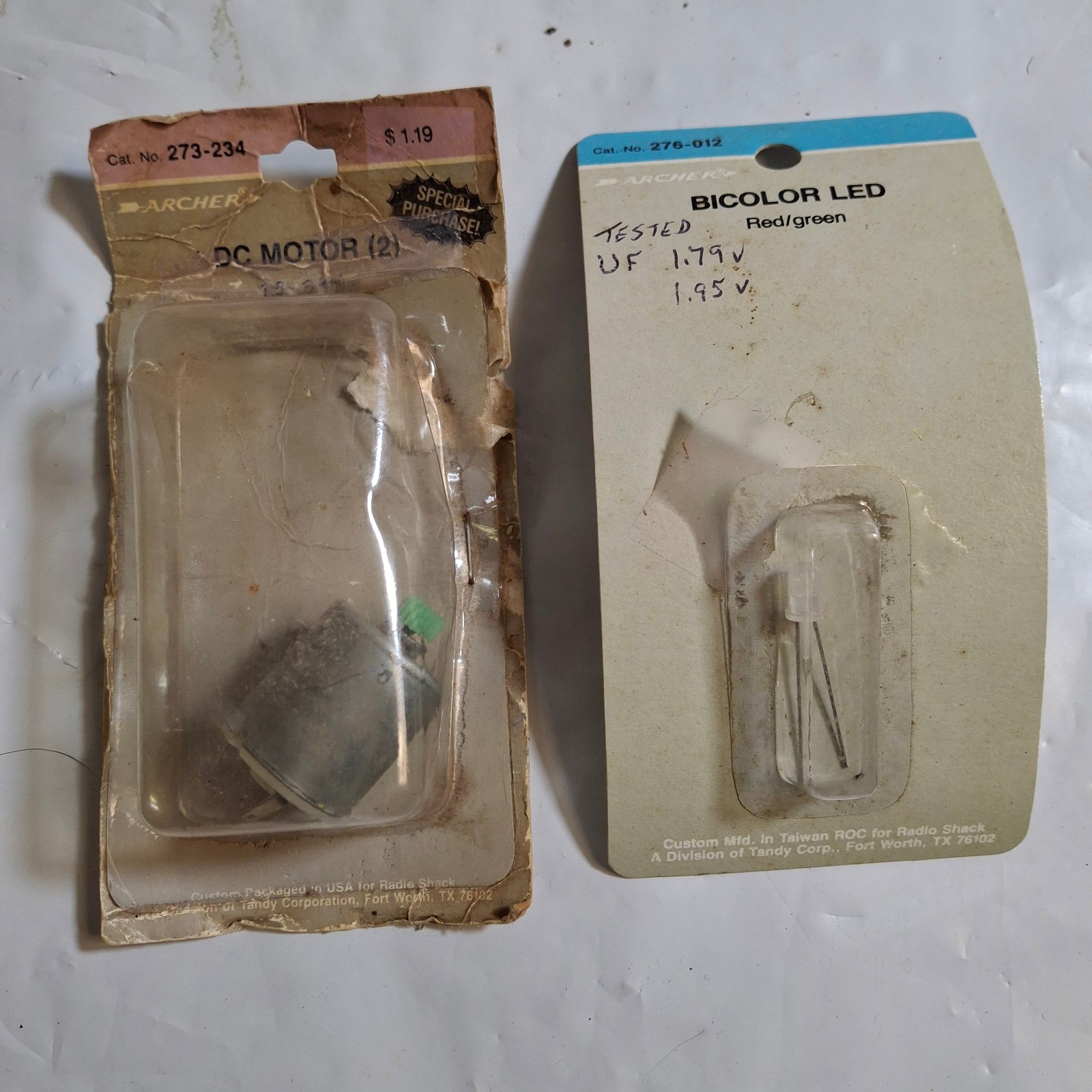 Lot of 2 Items ARCHER Electronic Parts / 1.5-6V D.C. Motor 273-234 & LED 276-012
