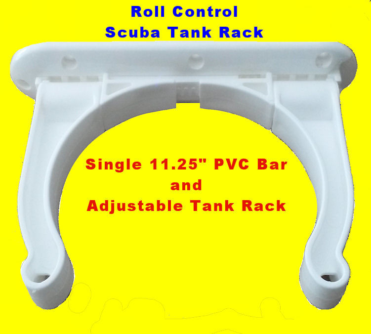 Roll Control PVC 11" Track Bar w/ Adjustable Scuba Tank Racks dive rack holder