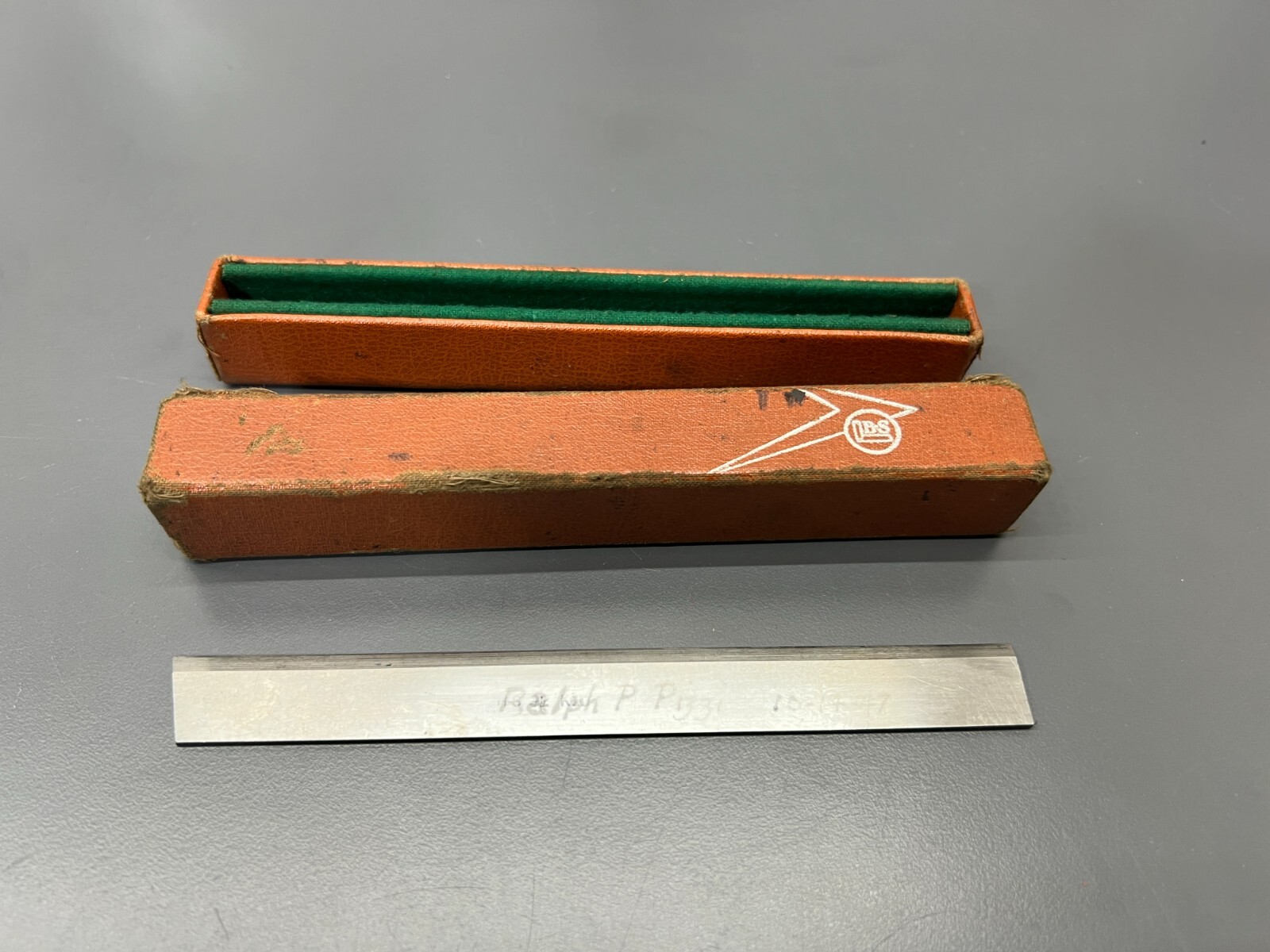 VINTAGE BROWN & SHARPE 6" BEVELED ANGELED STRAIGHT EDGE W ORIG BOX - USA