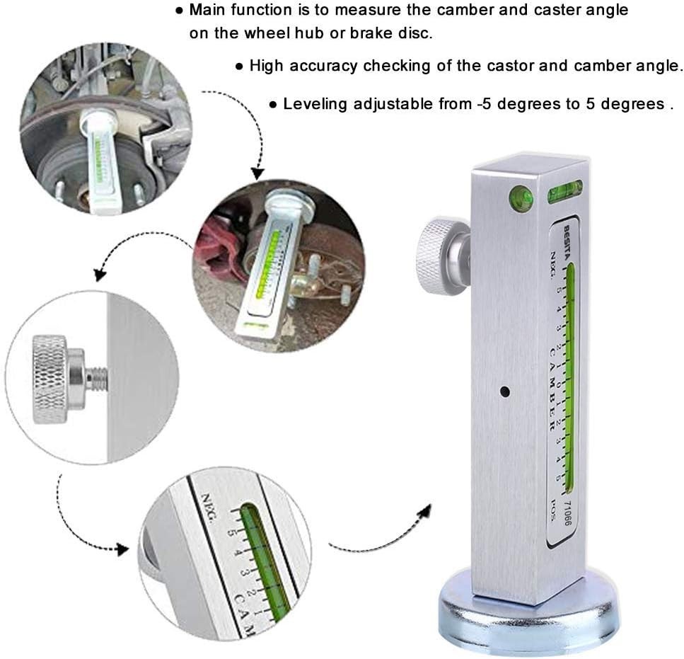 Adjustable Magnetic Gauge Tool Camber Alignment Tool Strut Wheel Alignment To...