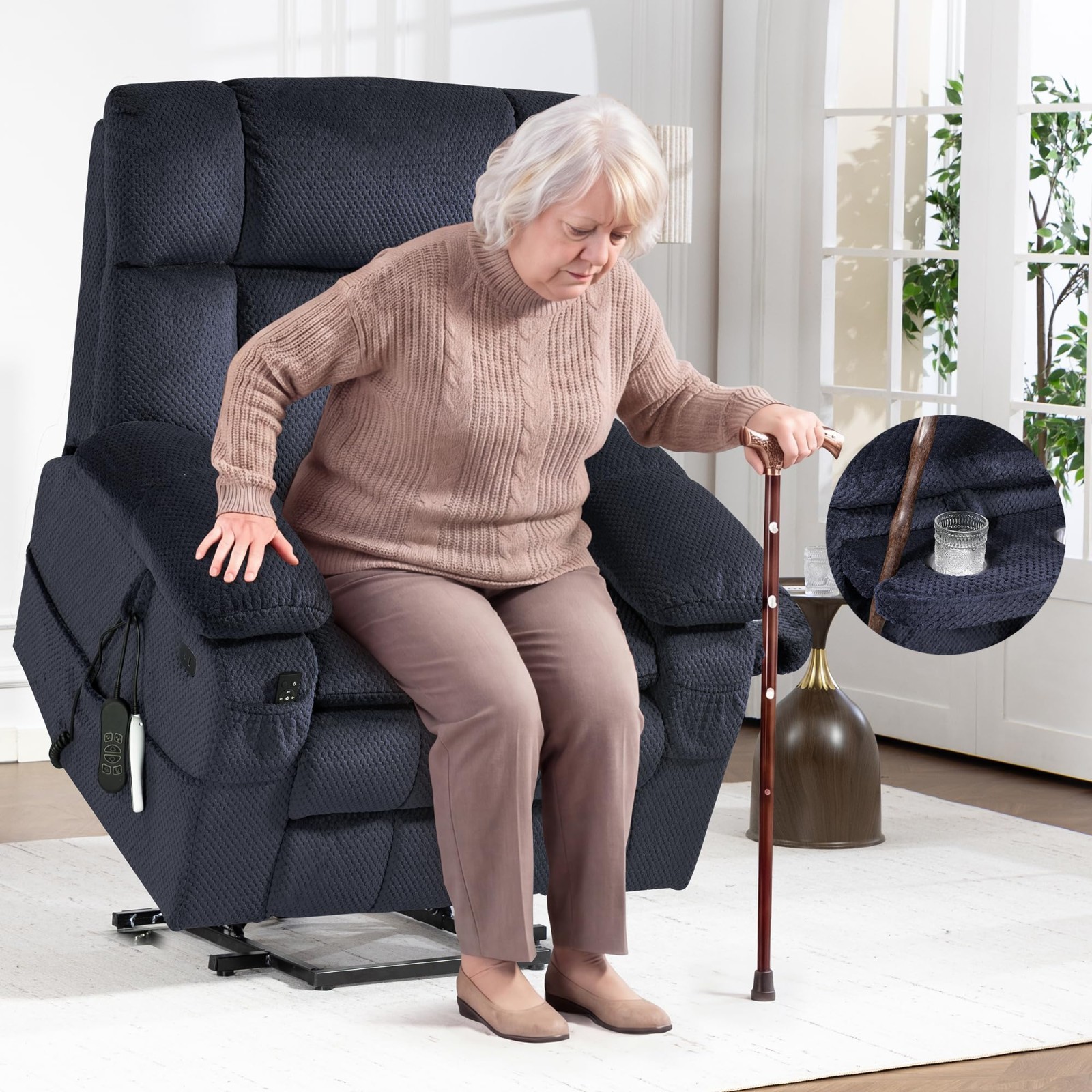 Power Lift Recliner Chair for Elderly with Adjustable Headrest,Oversized Extra