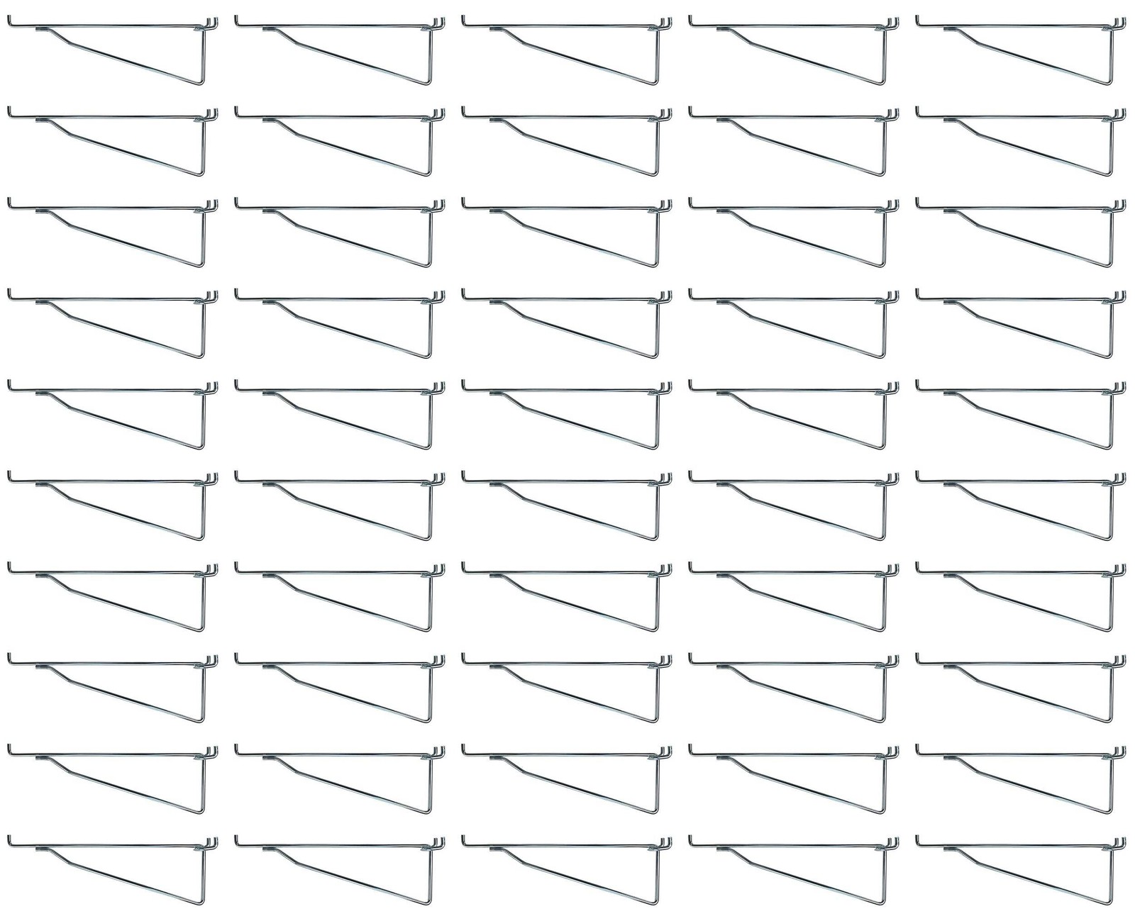 (50 Pack) Metal 8 Inch Shelf Bracket Garage Peg Hanger for 1/8" & 1/4" Pegboard