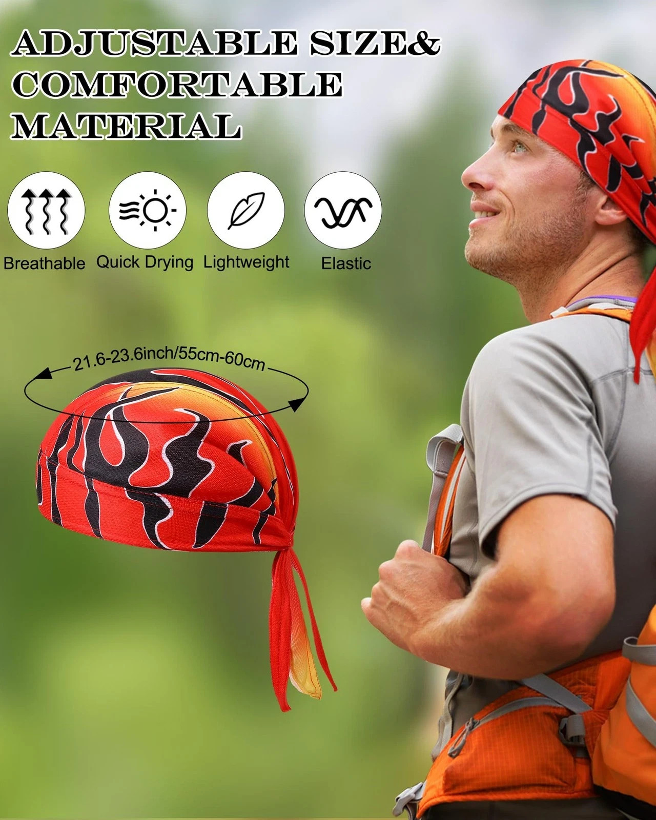 8 Pack Do Rag Skull Caps for Men Sweat Wicking Doo Rags Cooling Helmet Liner ...