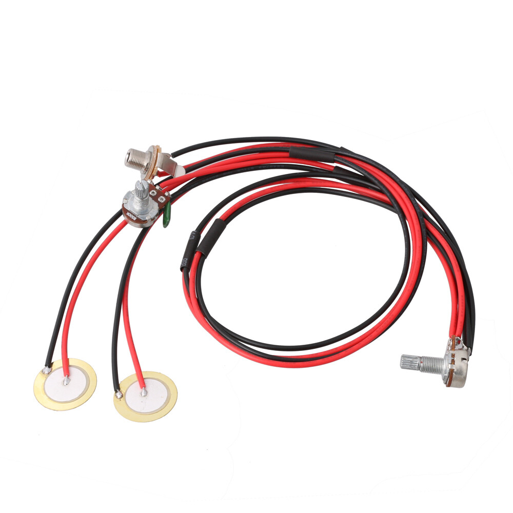 Dual Piezo Pickup Pick-up with 1/4" Jack Volume Tone Control for Acoustic Guitar