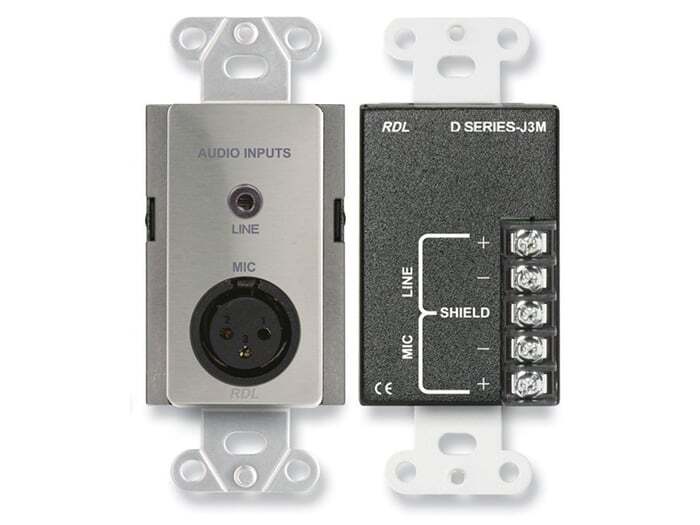RDL DS-J3M Mic/Line Input Assembly, Silver