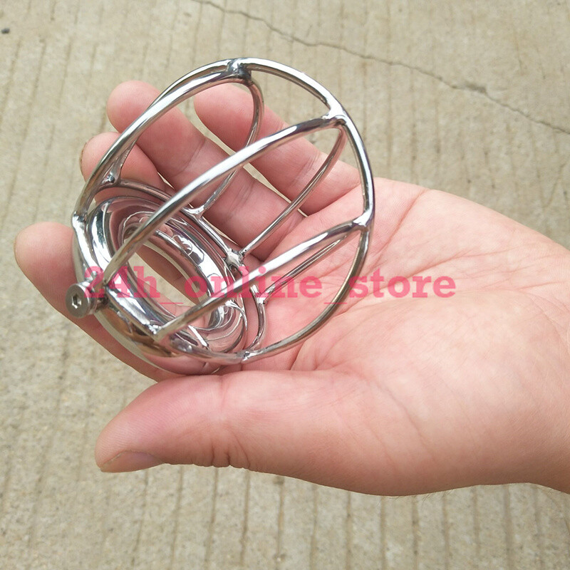 Stainless Steel Hollow Cage Scrotum Ring Weight Bearing Pendant Protection