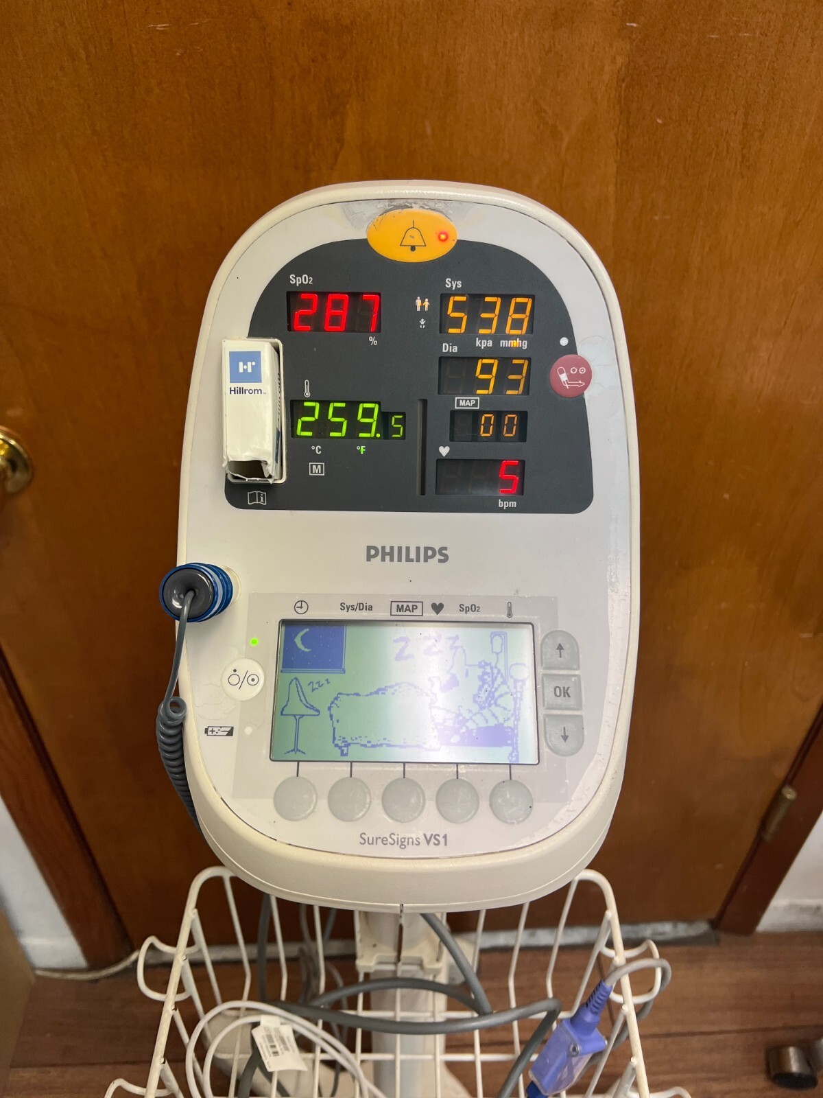 Philips SureSigns VS1 Vital Signs Monitor W/ NBP, SpO2, Temp For Parts(E290)
