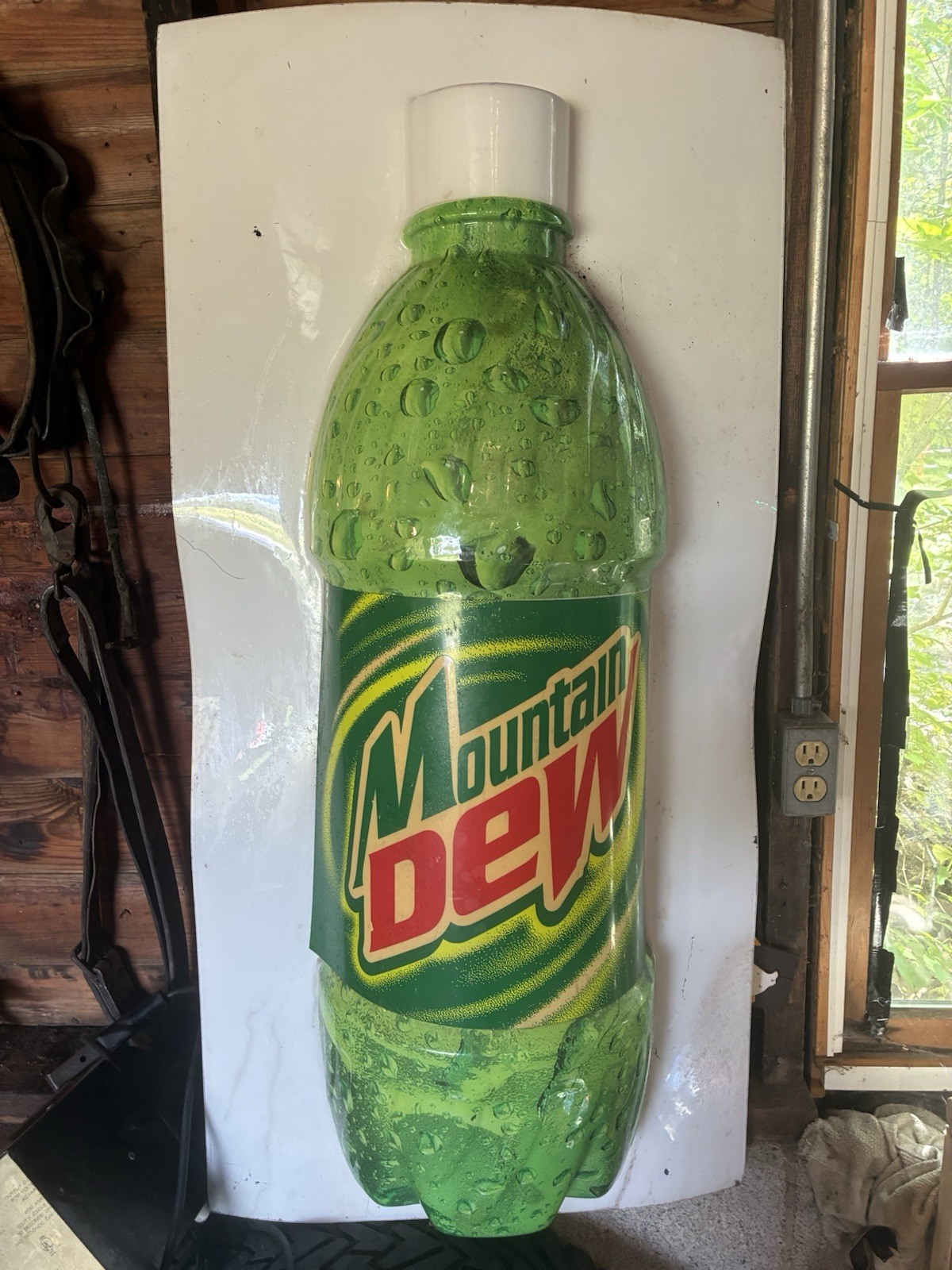Mountain Dew Advertising Sign Green White Red Yellow Soda Theme