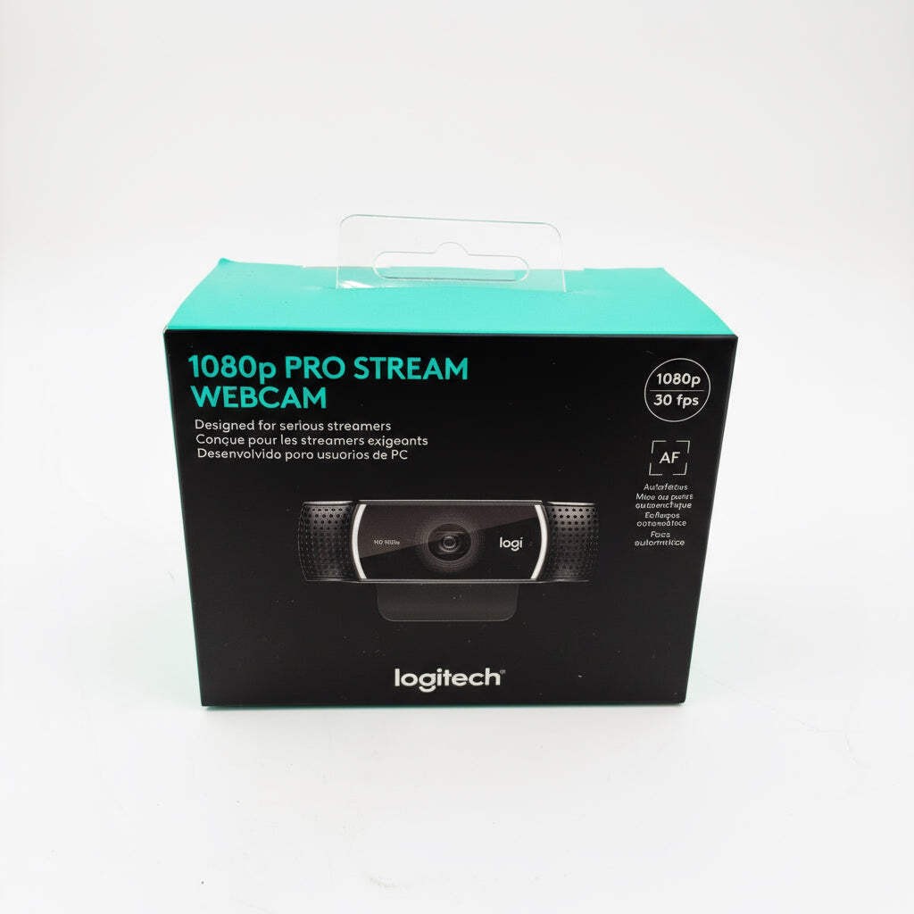 Logitech 1080p Pro Stream Webcam USB-A Black Full HD - New