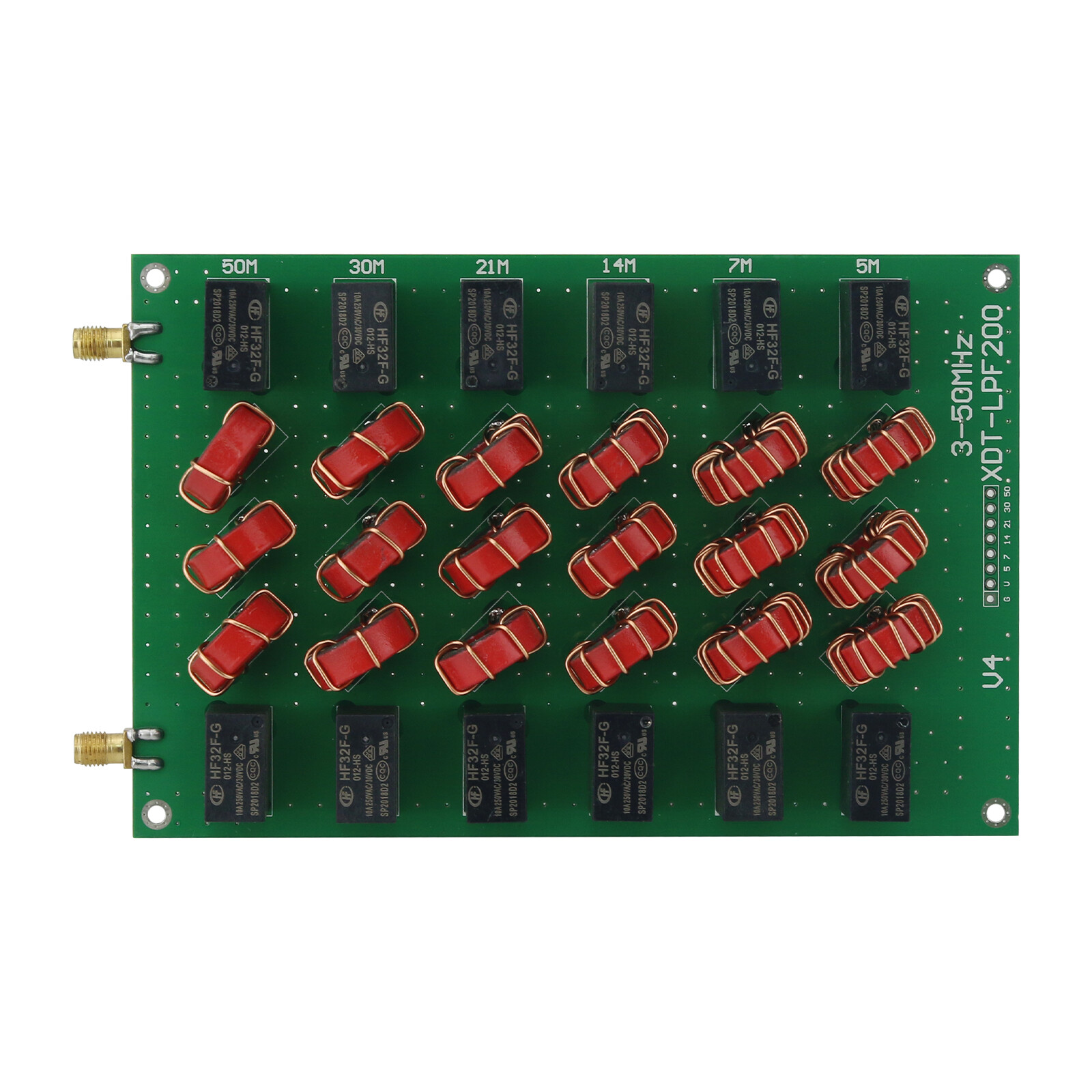3-50MHz XDT-LPF200V4 Low Pass Filter Fit 6m 10m 15m 20m 40m 80m Bands for Radio