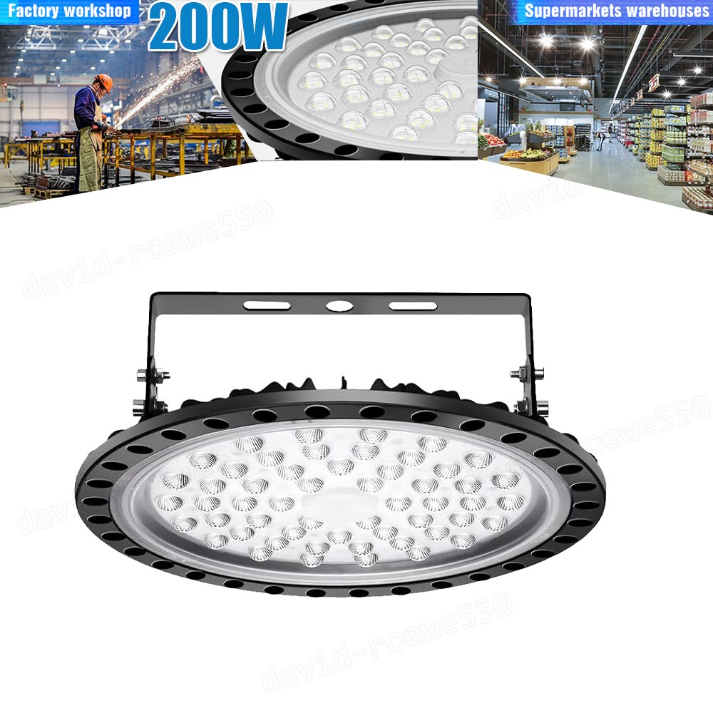 1 Pack 200W UFO LED High Bay Lights Daylight  Garage Shop Area Light Lighting
