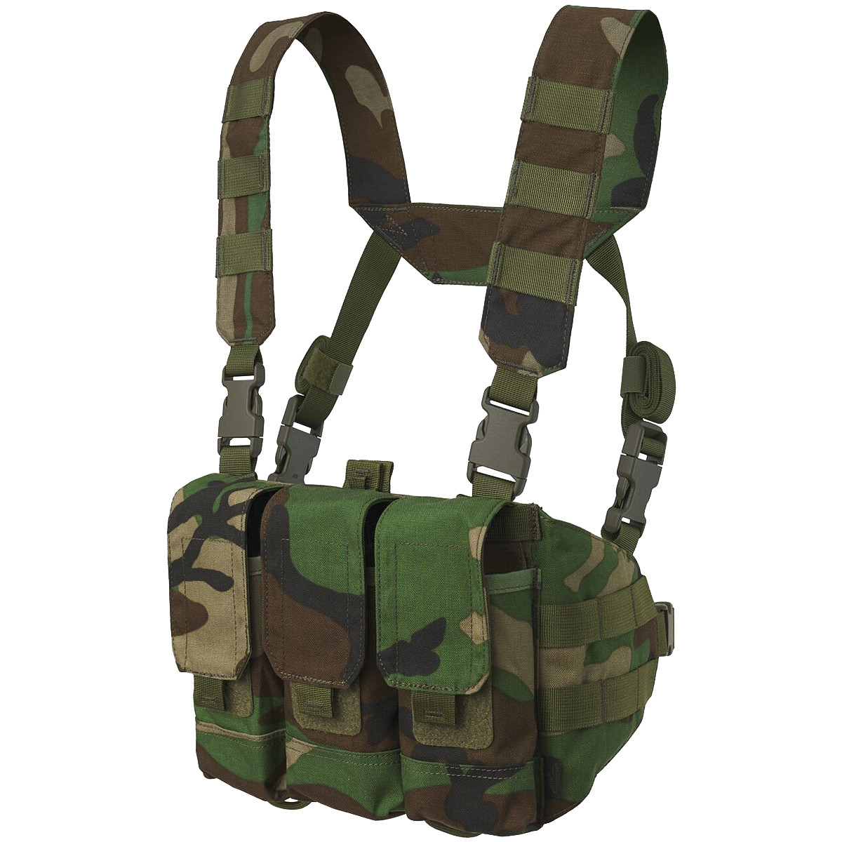 Helikon Chicom Chest Rig Tactical-Vest Military Pouches US Woodland Camo