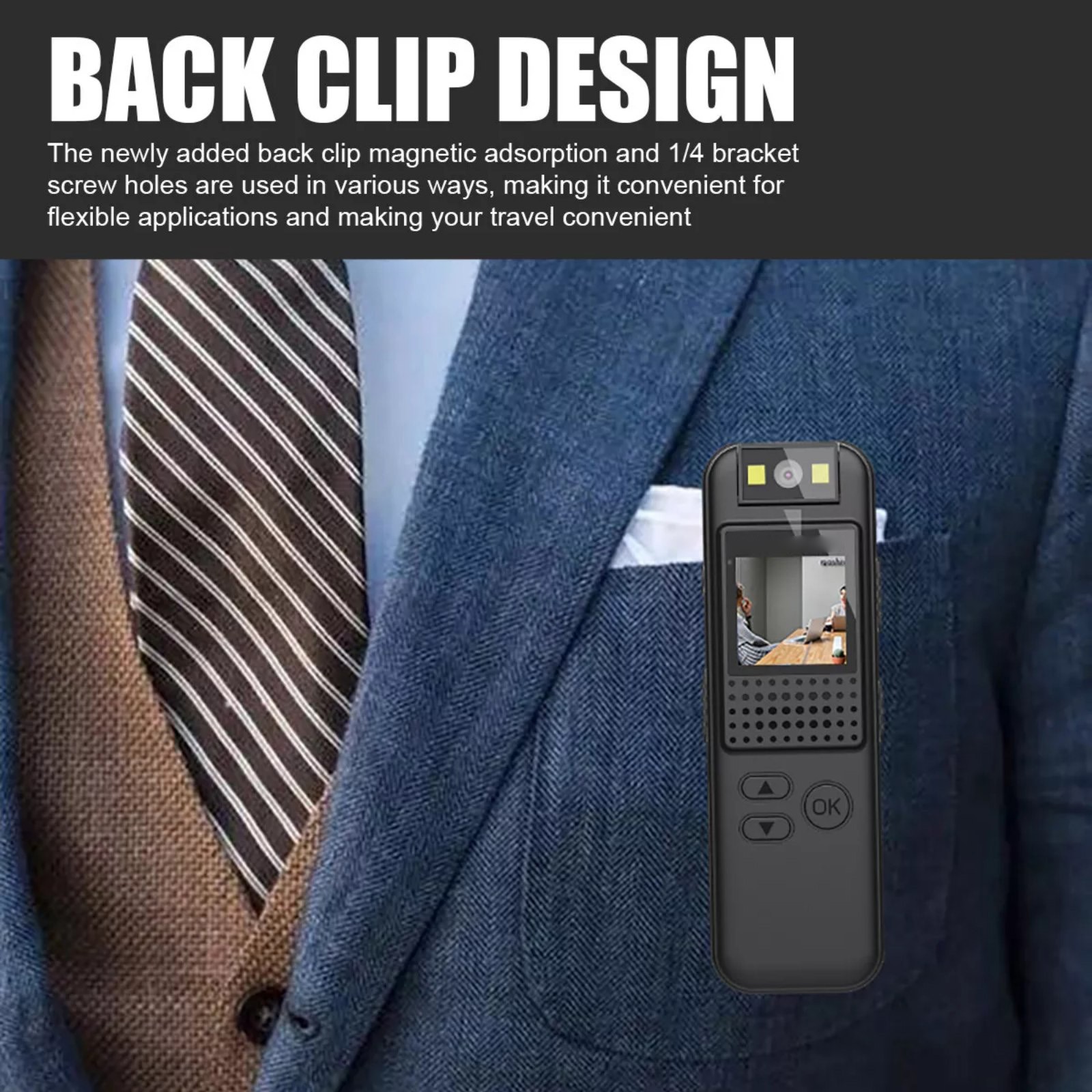 Pocket-Sized 1080P HD Camera W/Bicycle Strap Bracket 180°Rotatable Lens