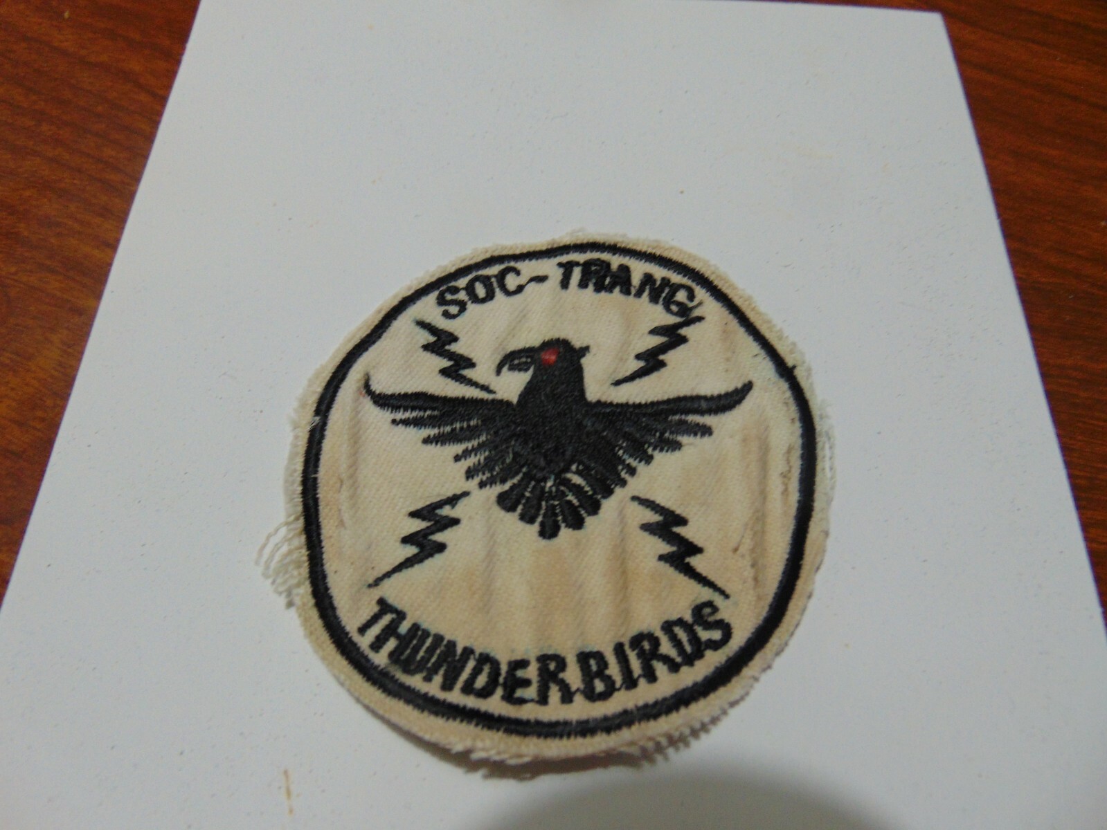 MILITARY PATCH OLD VIETNAM ERA SOC-TRANG THUNDERBIRDS