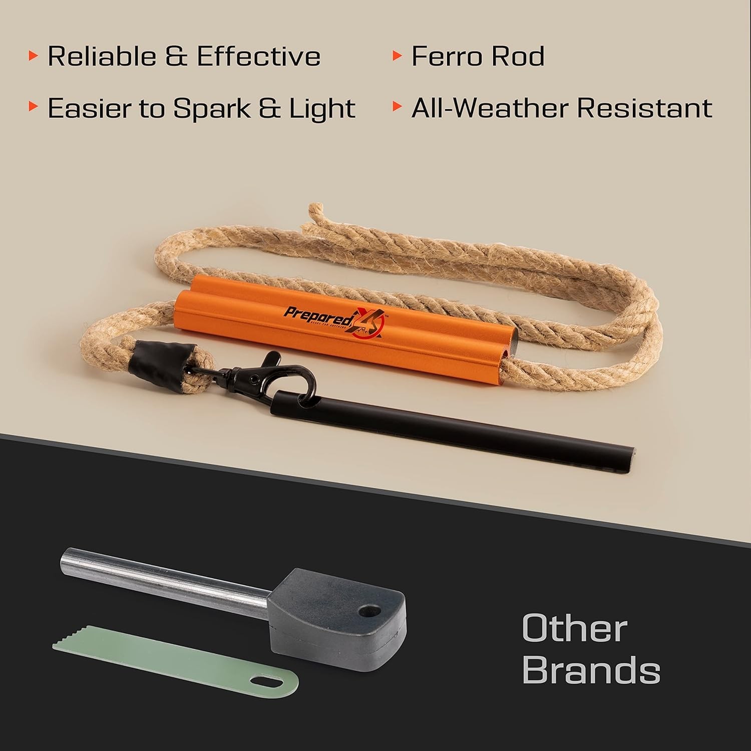 Fire Starter Survival Tool - All-in-One Flint and Steel Fire Starter Kit - Fe...