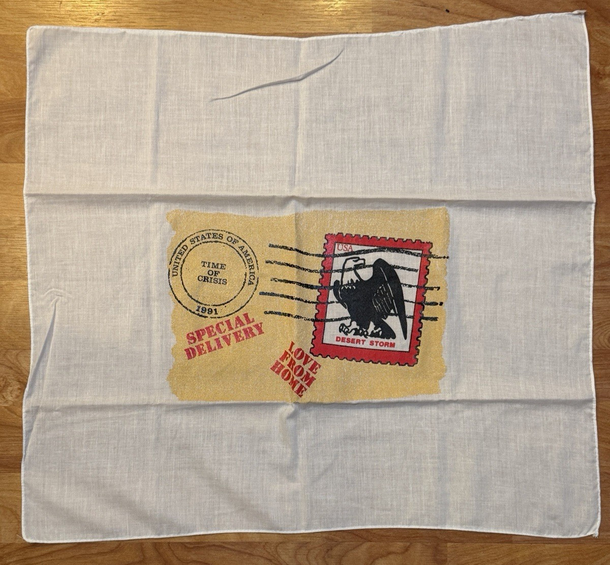 Vintage 1991 Operation Desert Storm Handkerchief Tea Towel USA