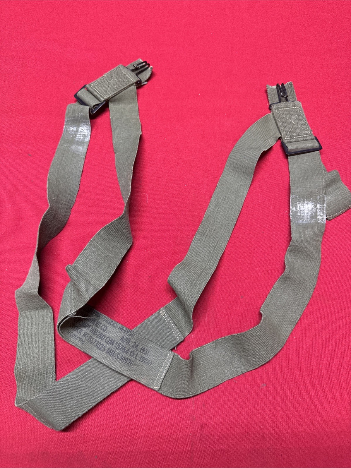 US Military Army M-1950 Suspenders Trousers Pant Elastic Harness D296
