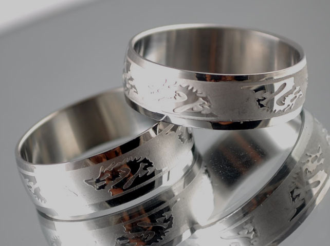 Women Men Jewelry Ring Steel 316L Zodiac Engraving Chinese Sign 0207